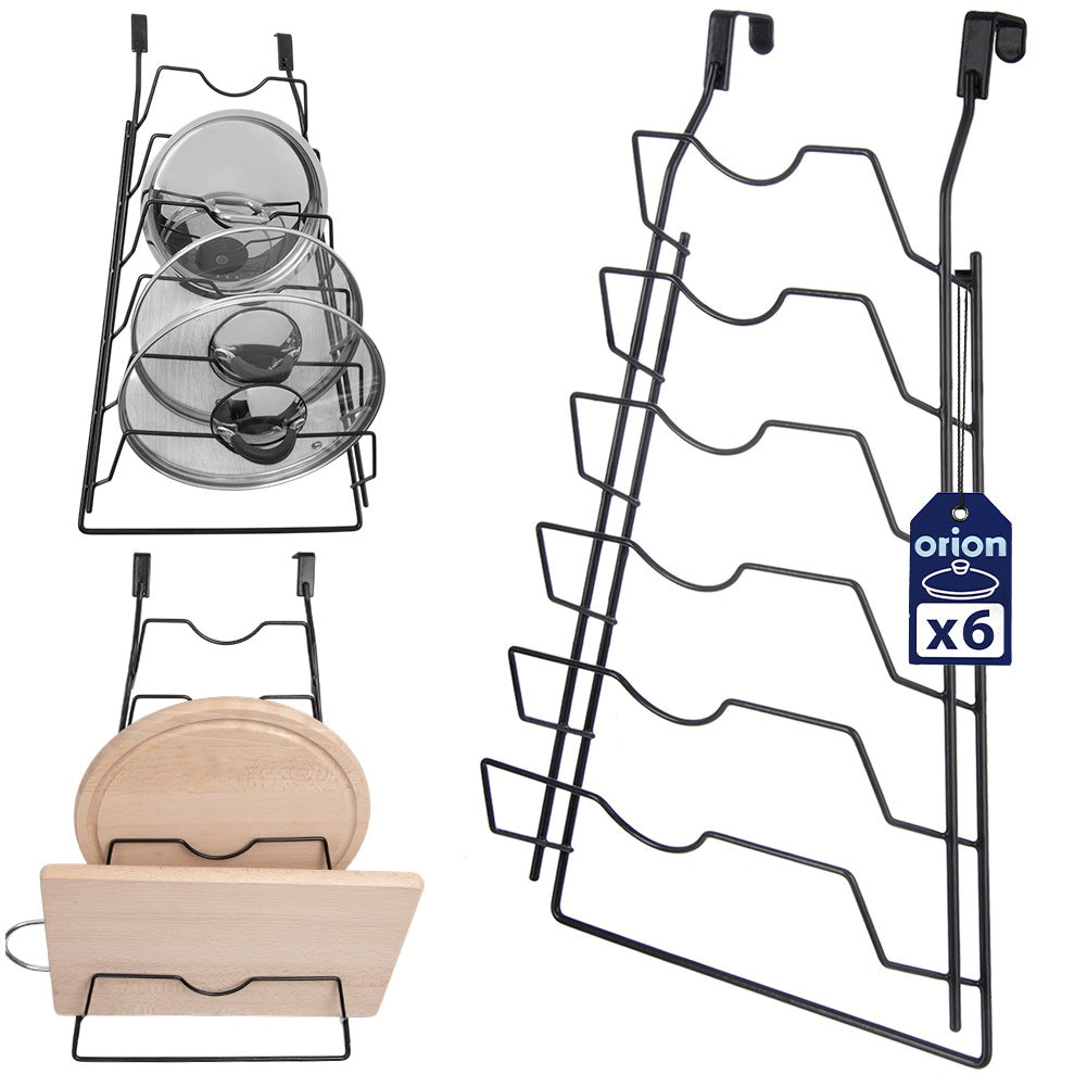 Metal Lid Holder, Black, Wall-Mounted, Space-Saving