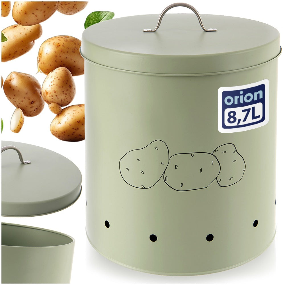 Metal Vegetable & Fruit Container, Green, 8.7L