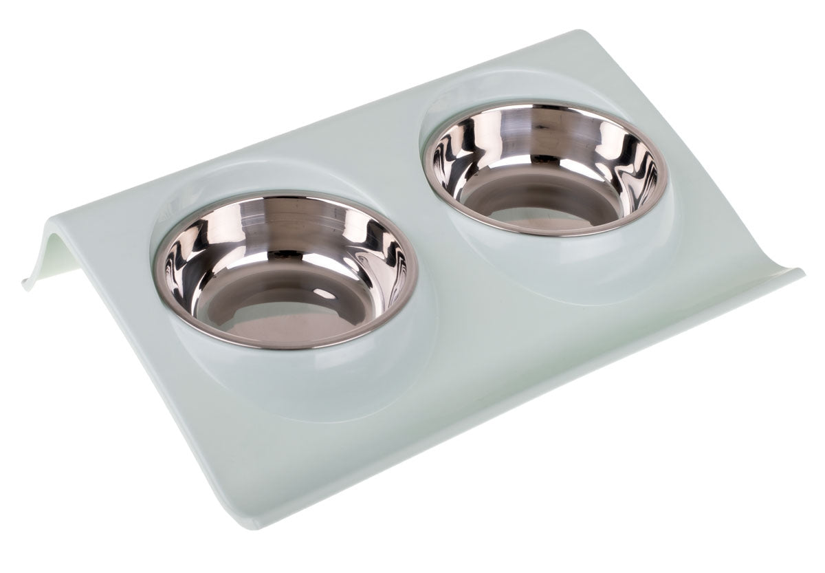 Metal dog bowl on stand 2pcs