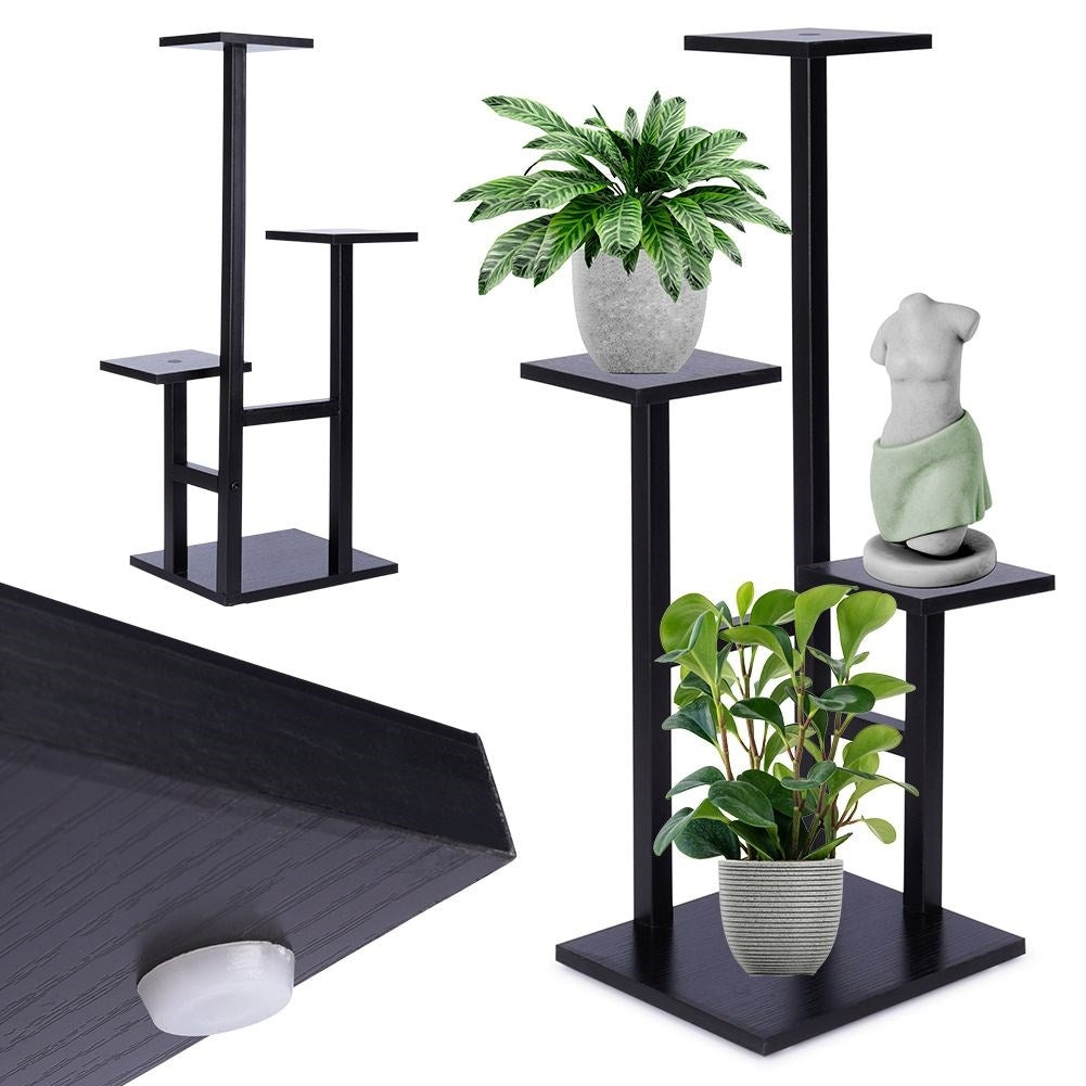 Metal flower stand with 4 levels, industrial style