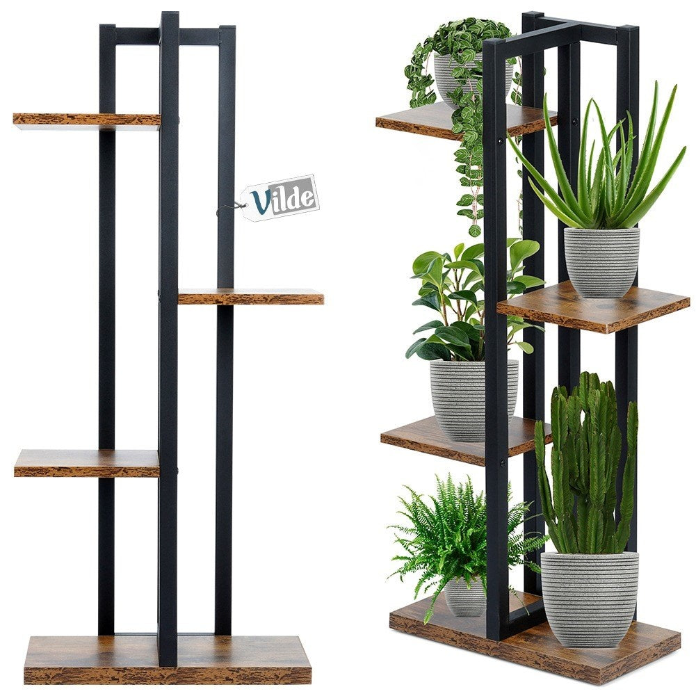 Metal flower stand with 5 places and industrial style