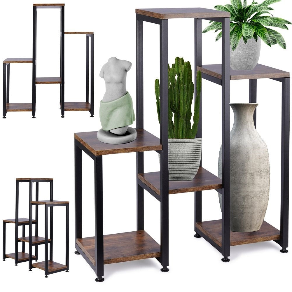 Metal flower stand with 6 levels, industrial style