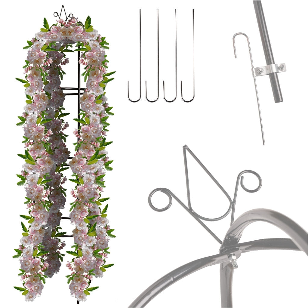 Metal garden pergola flower support