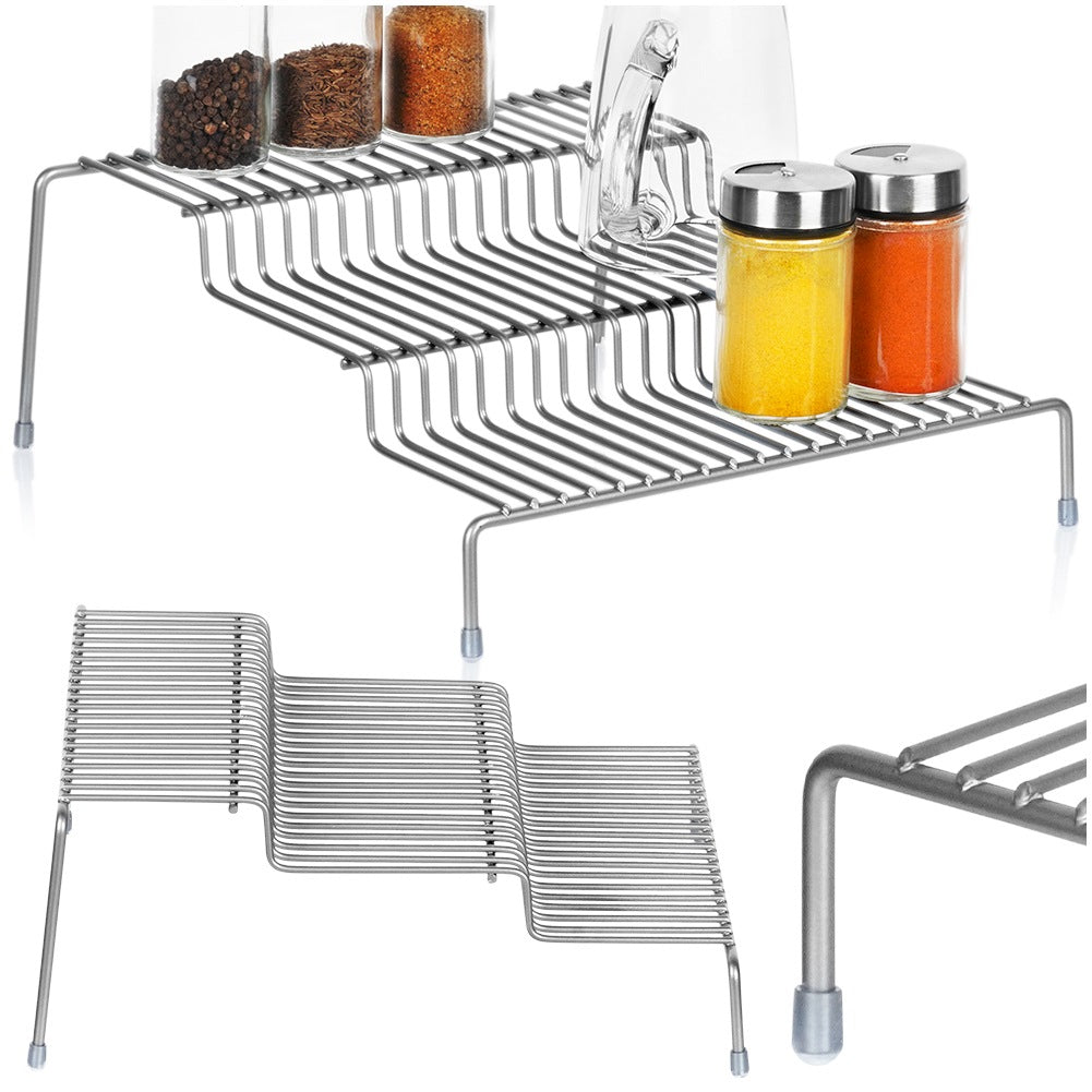 Metal kitchen shelf, gray, 3-level, 28x26x11 cm