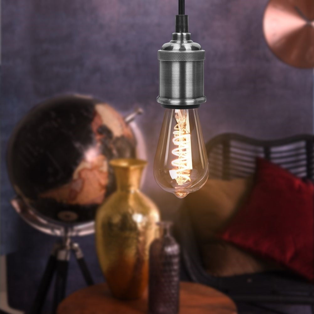 Metallic Lamp Base with Cable for Elegant Ceiling Lighting