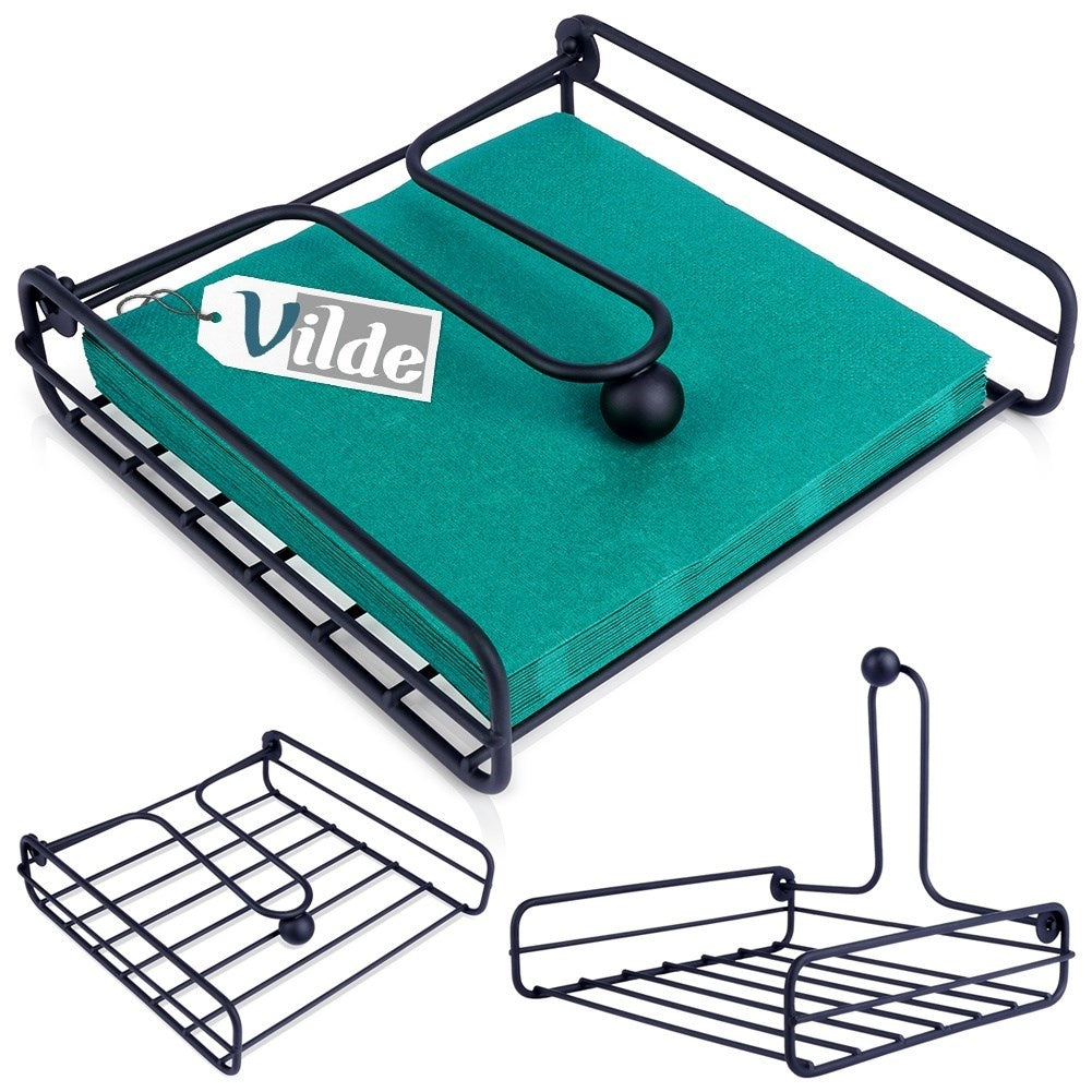 Metal napkin holder - Keeps napkins in place even in windy conditions.