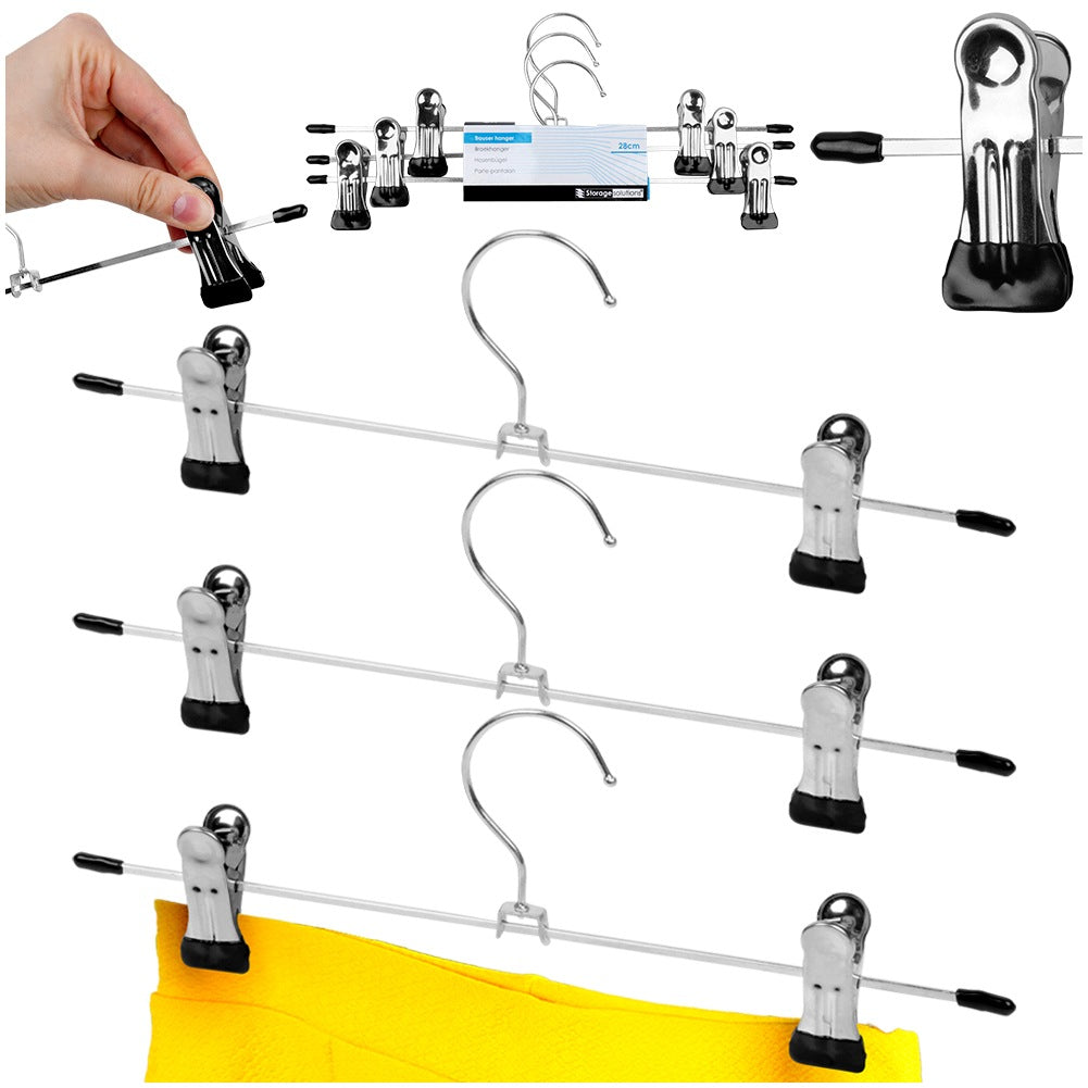 Metal pants hanger with clips, 3 pcs.