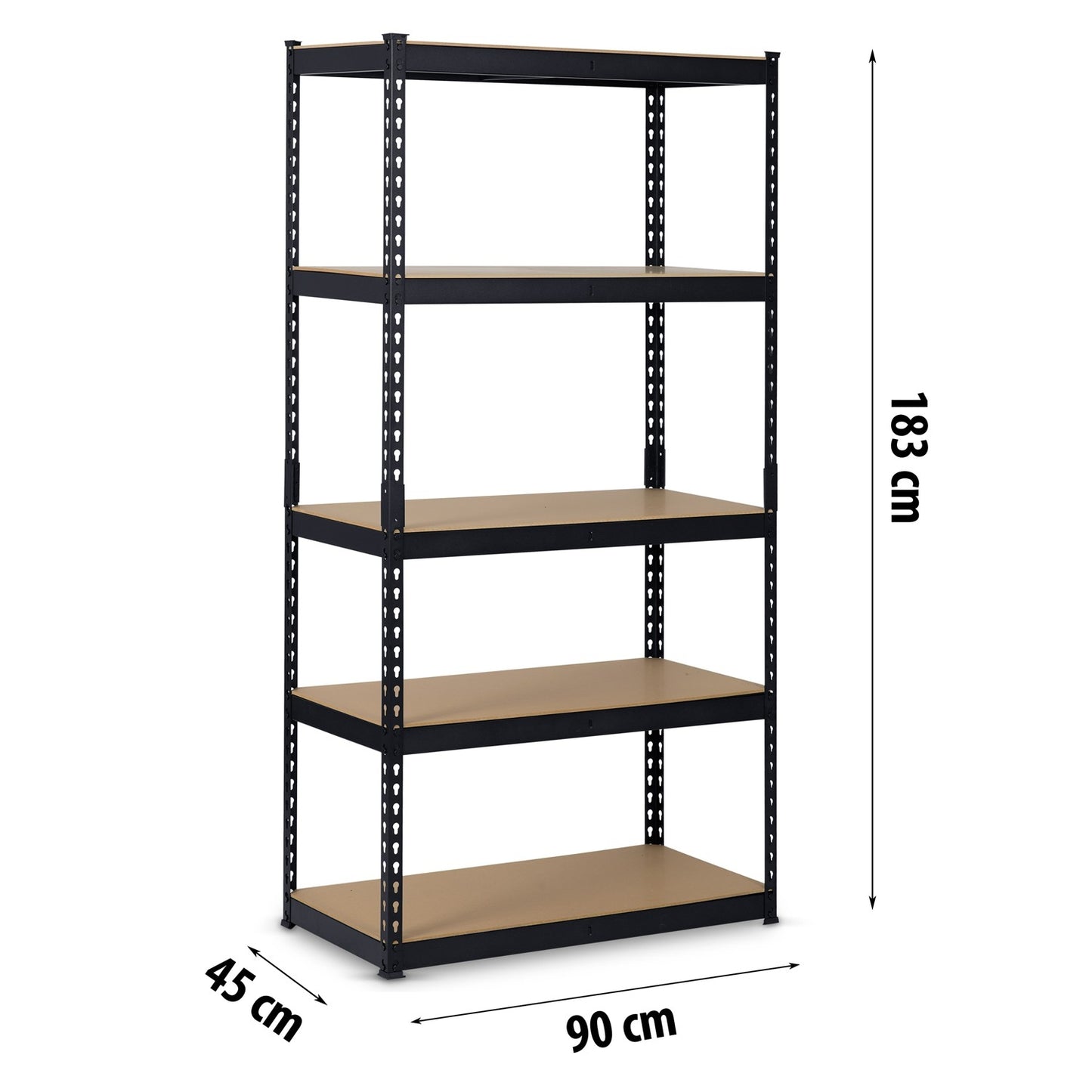 Metal storage rack 183 x 90 x 45 cm Humberg HR-700 black