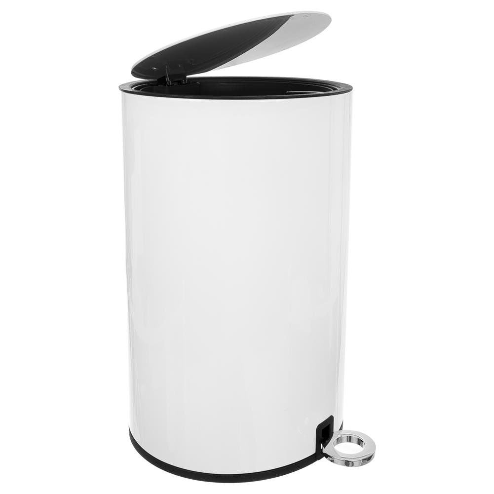 Metal waste bin white with pedal 3 l