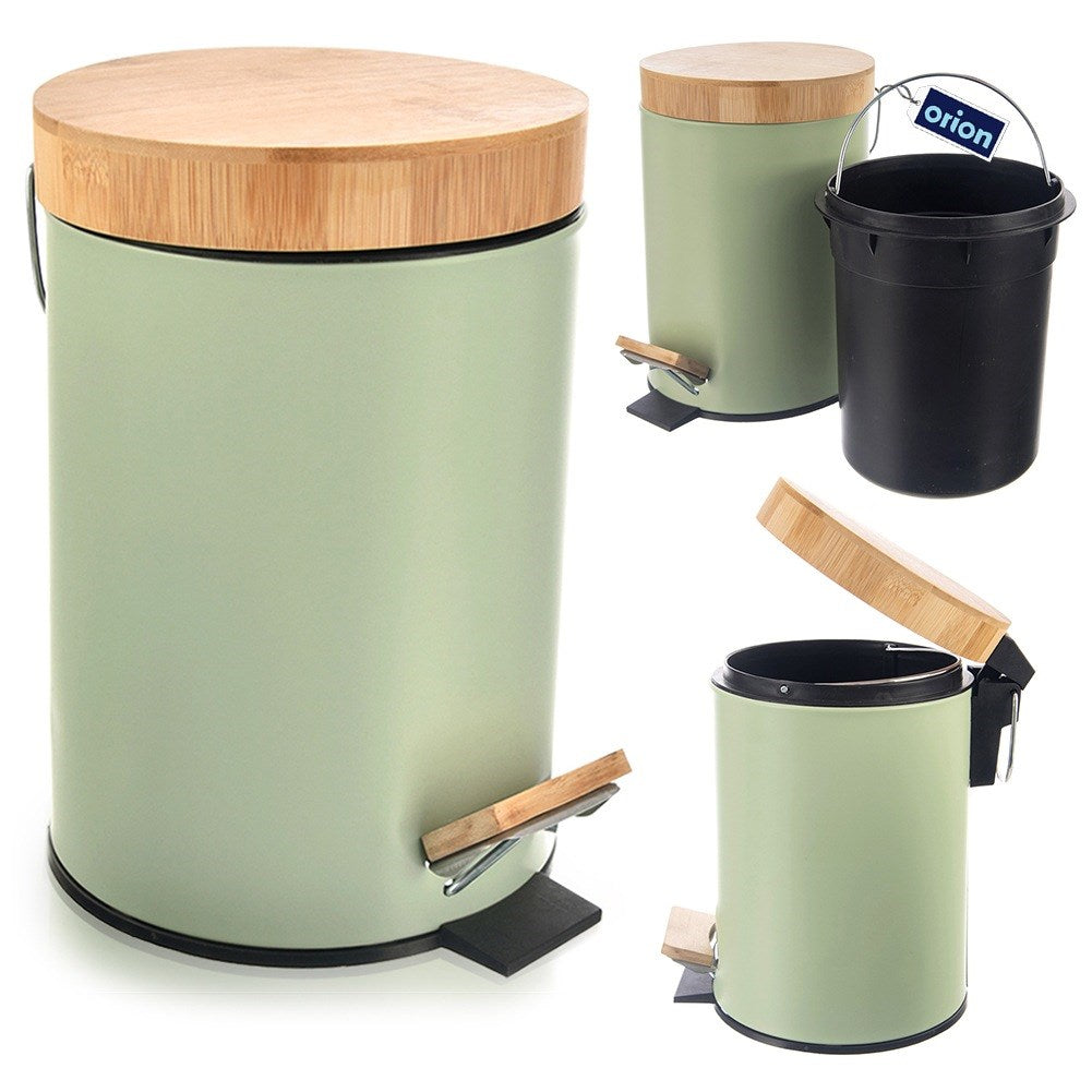 Metal waste bin with pedal green GREENISH 3 l