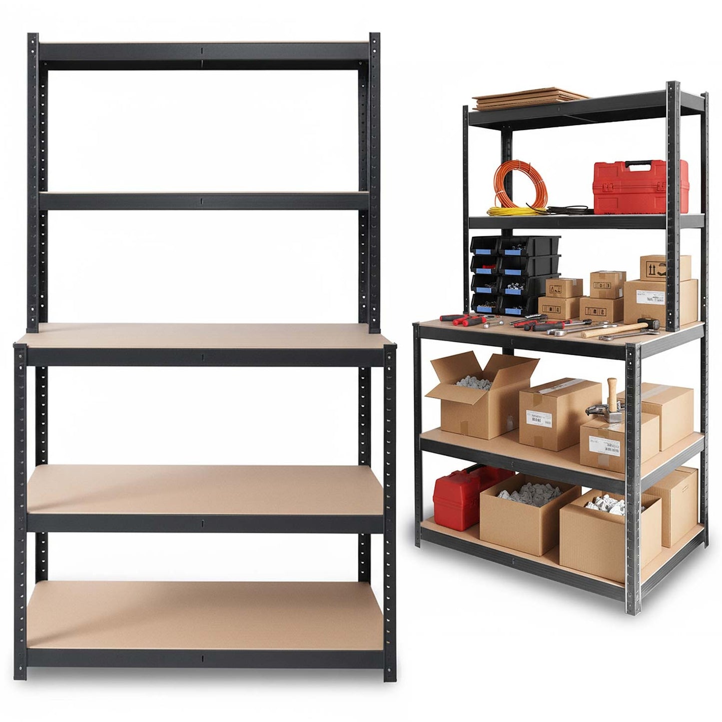 Metal workbench shelf 180 x 100 x 60 cm Humberg HR-855 black