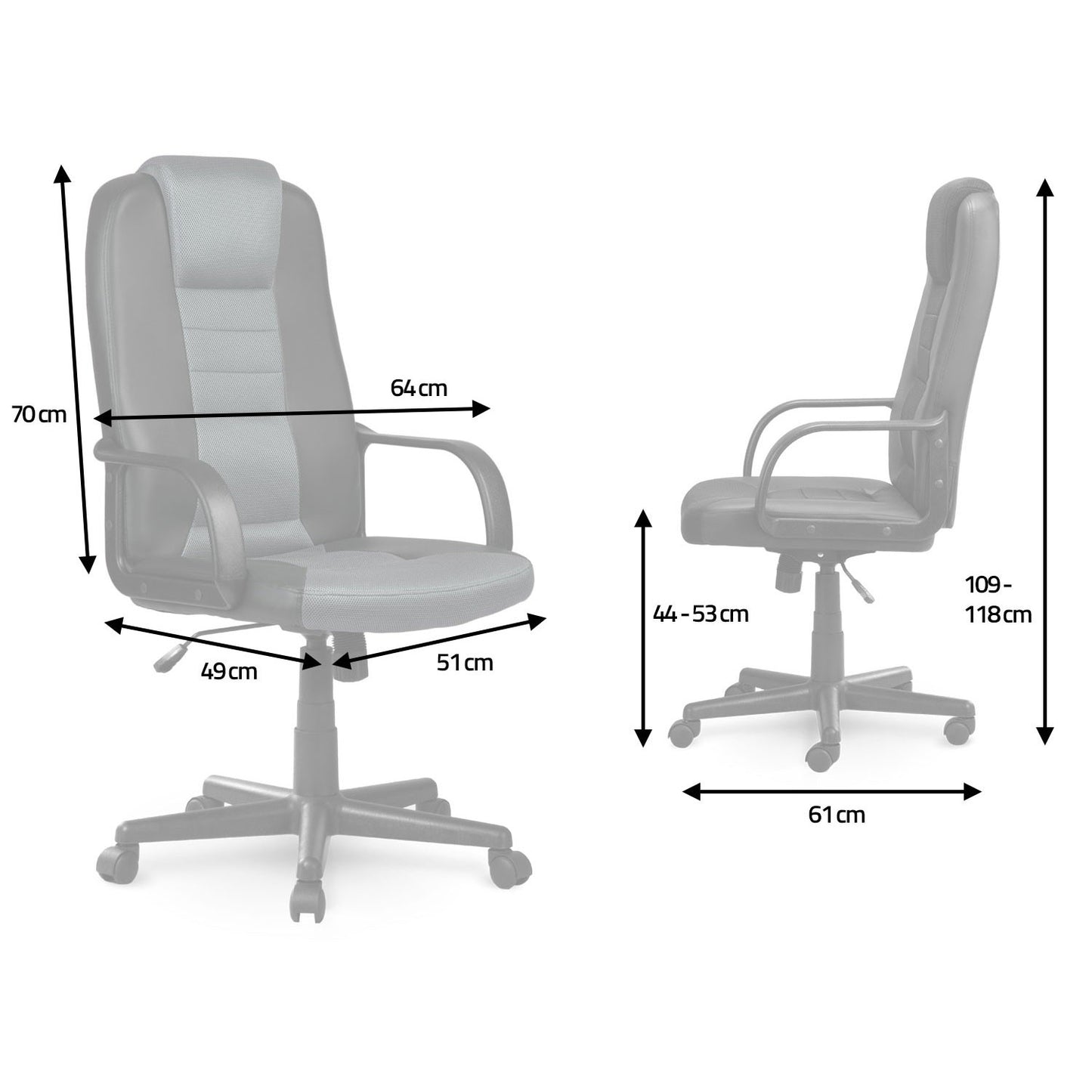 Micro-mesh leather office chair 518B black and gray