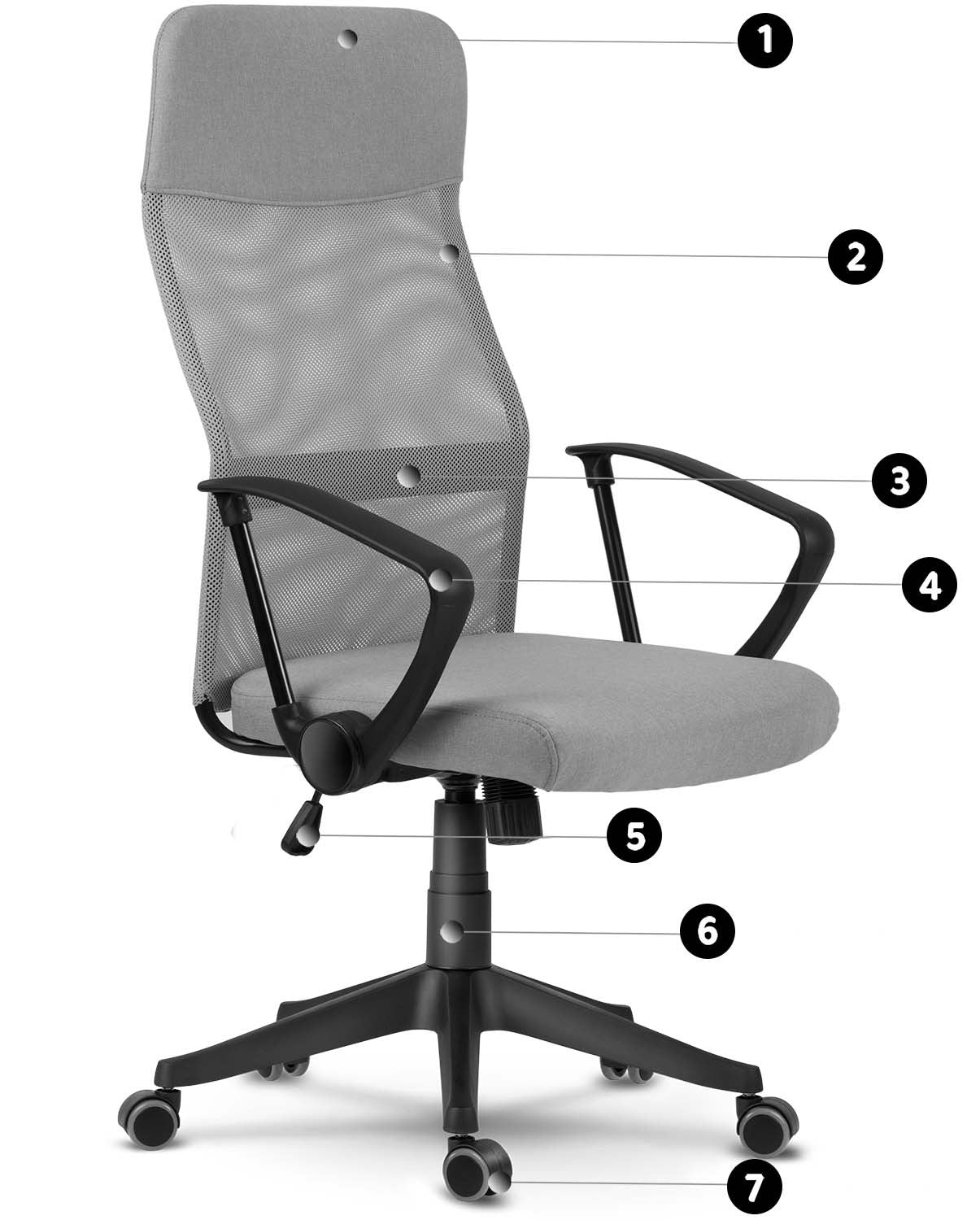 Micro-mesh office chair Sofotel Sydney light grey