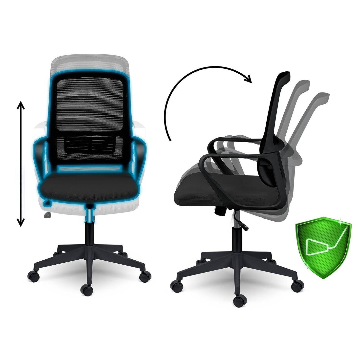 Micro-mesh office chair Sofotel Wizo black