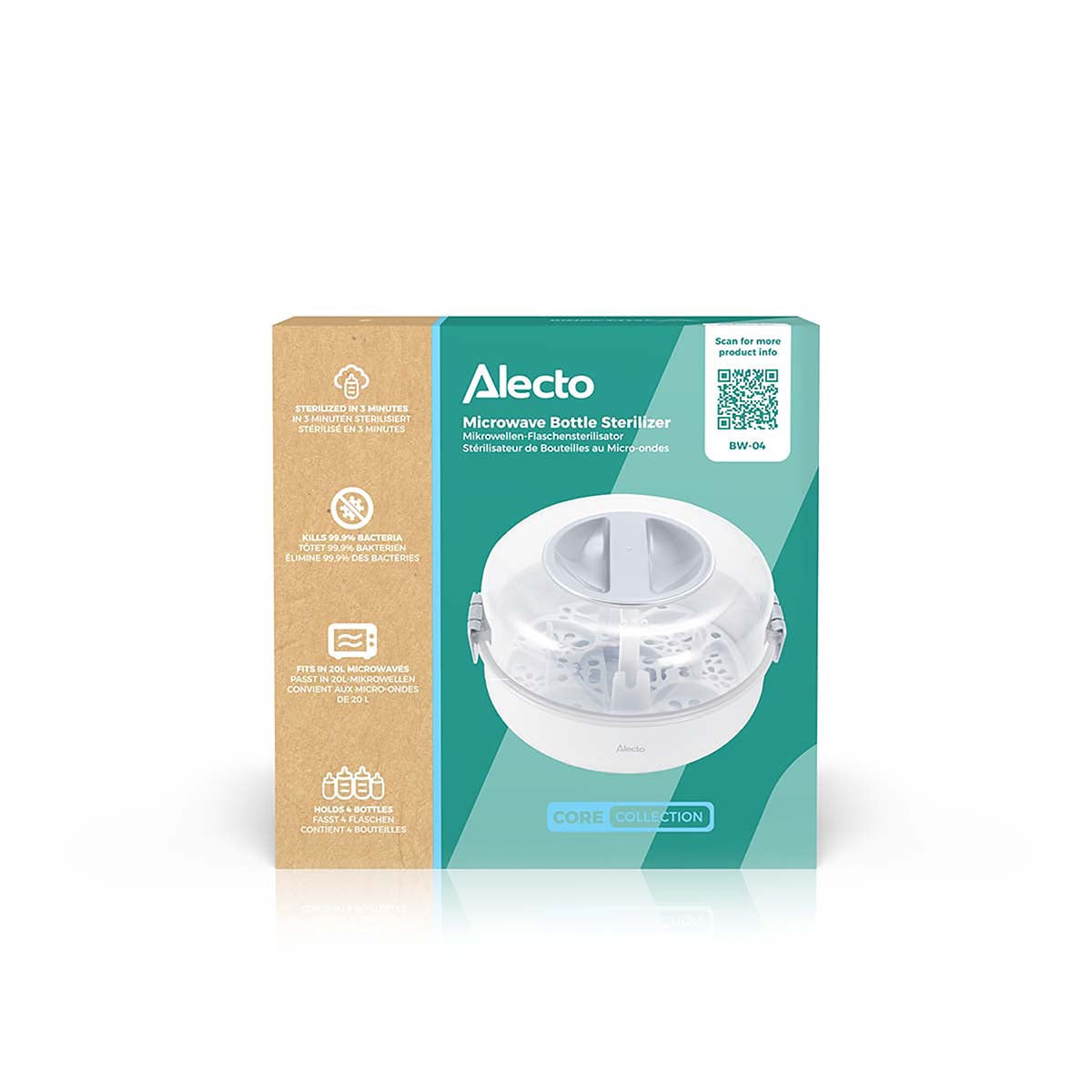 Microwave Bottle Sterilizer, Steam, Kills 99.9% Bacteria