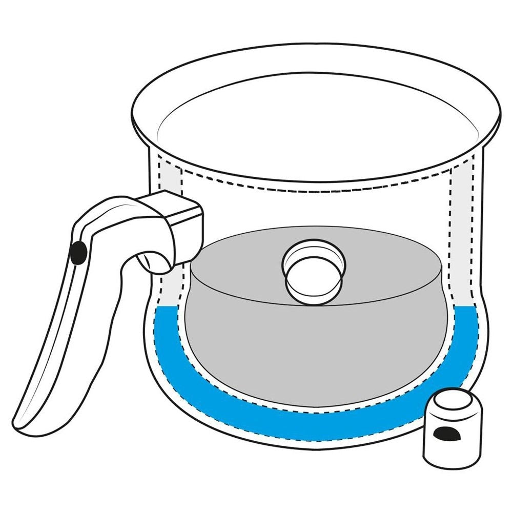 Milk pot: Prevents burning, Fits all stoves