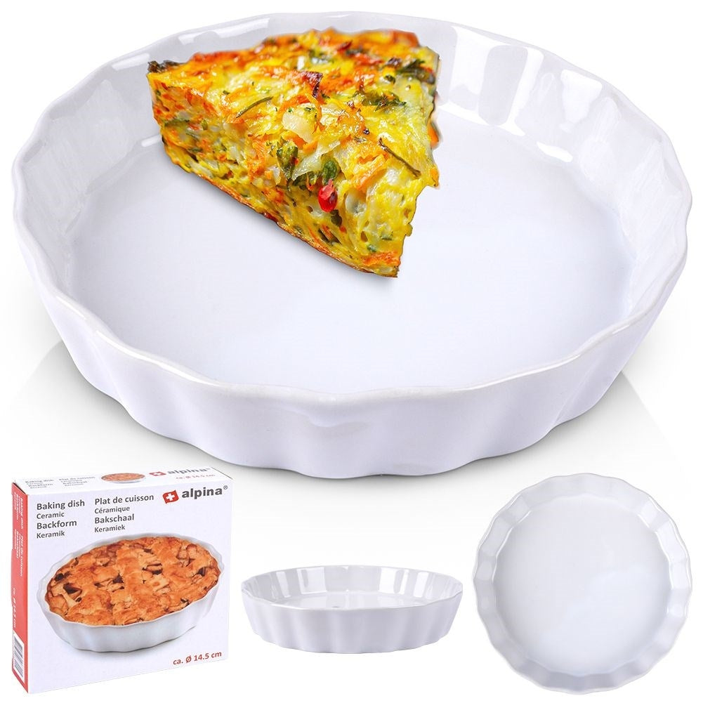 Mini pie form in white ceramic - for desserts & pies