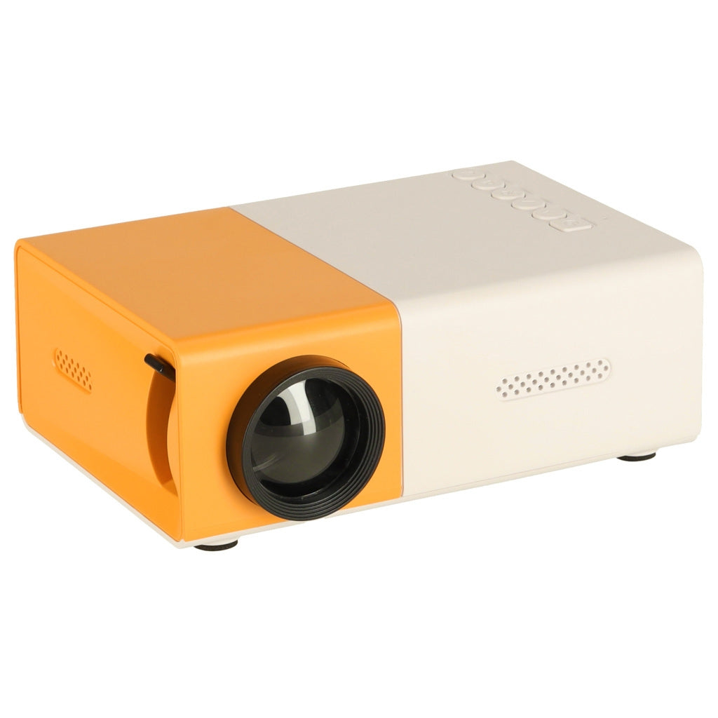 Mini projector portable projector for kids LED TFT LCD 1920x1080 24-60" USB HDMI 12V yellow and white