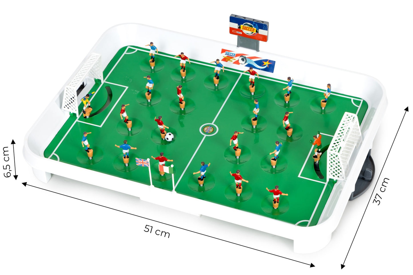 Mini table football game on springs for 22 players