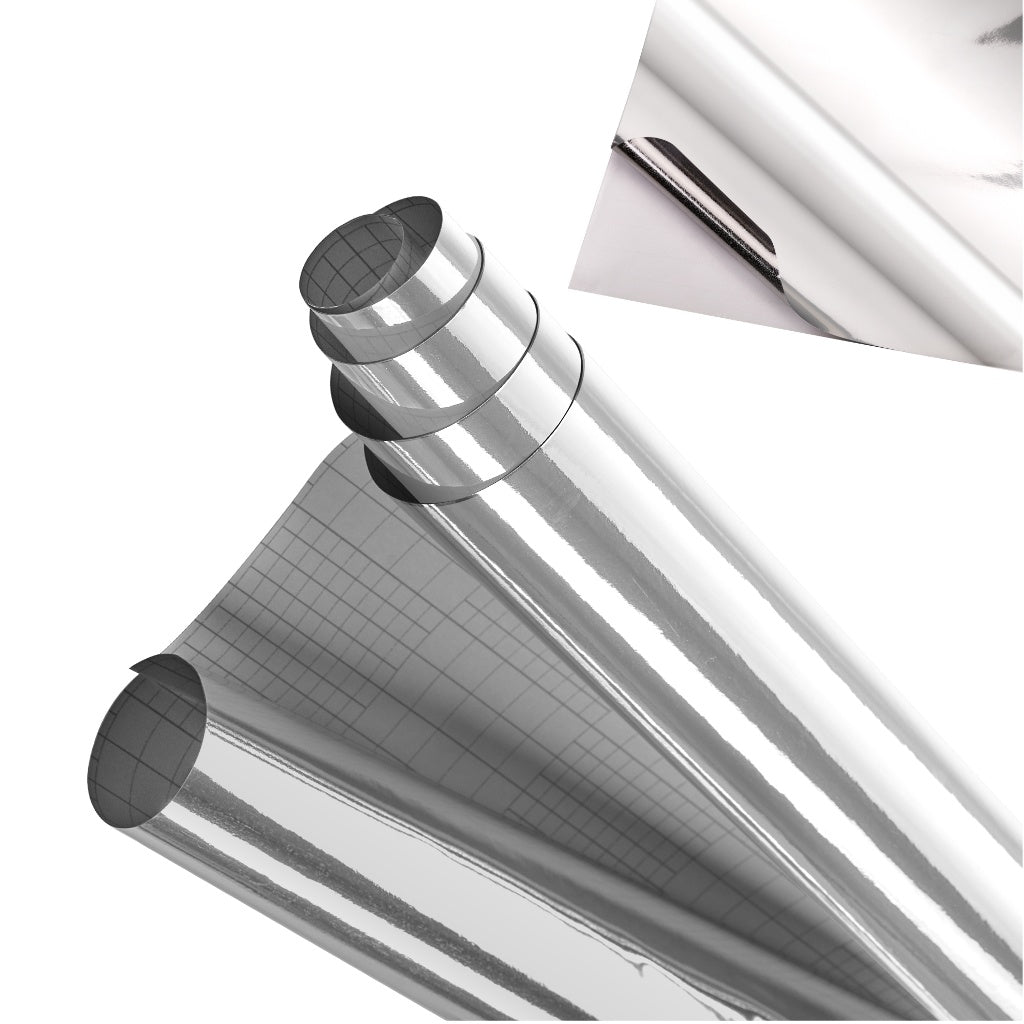 Mirror roll film mirror chrome silver 1,52x18m