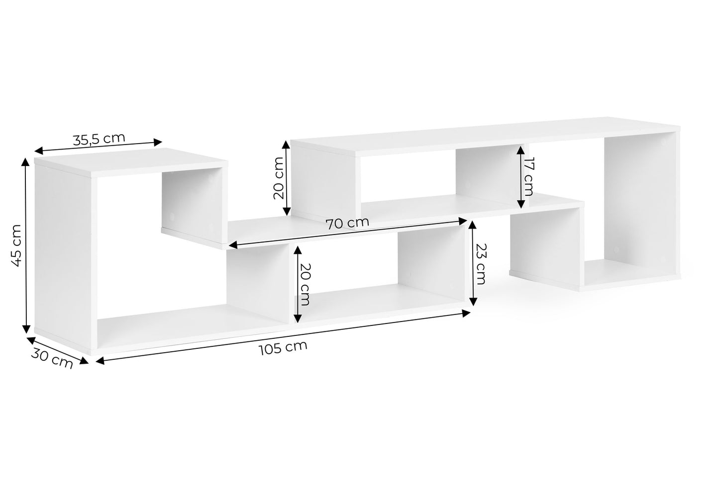 Modern Modular Geometric Bookshelf – Cabinet with 4 Shelves ModernHome