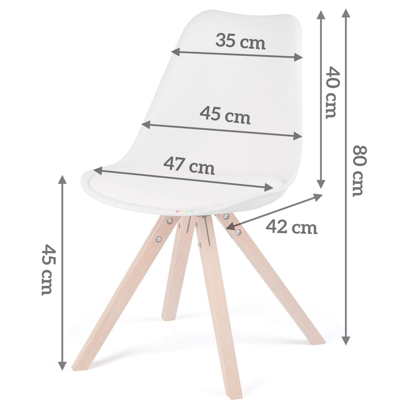 Modern Scandinavian chair Sofotel Verde white