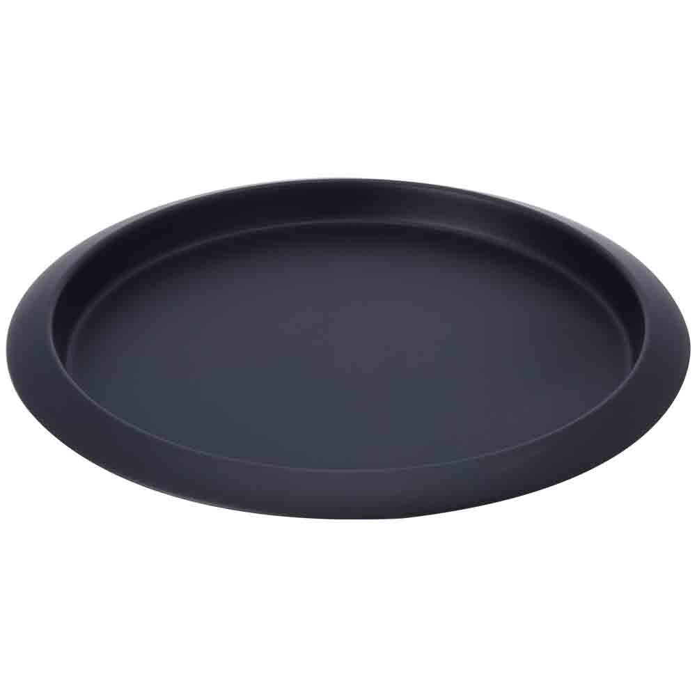 Modern black serving tray in stainless steel for home and restaurant