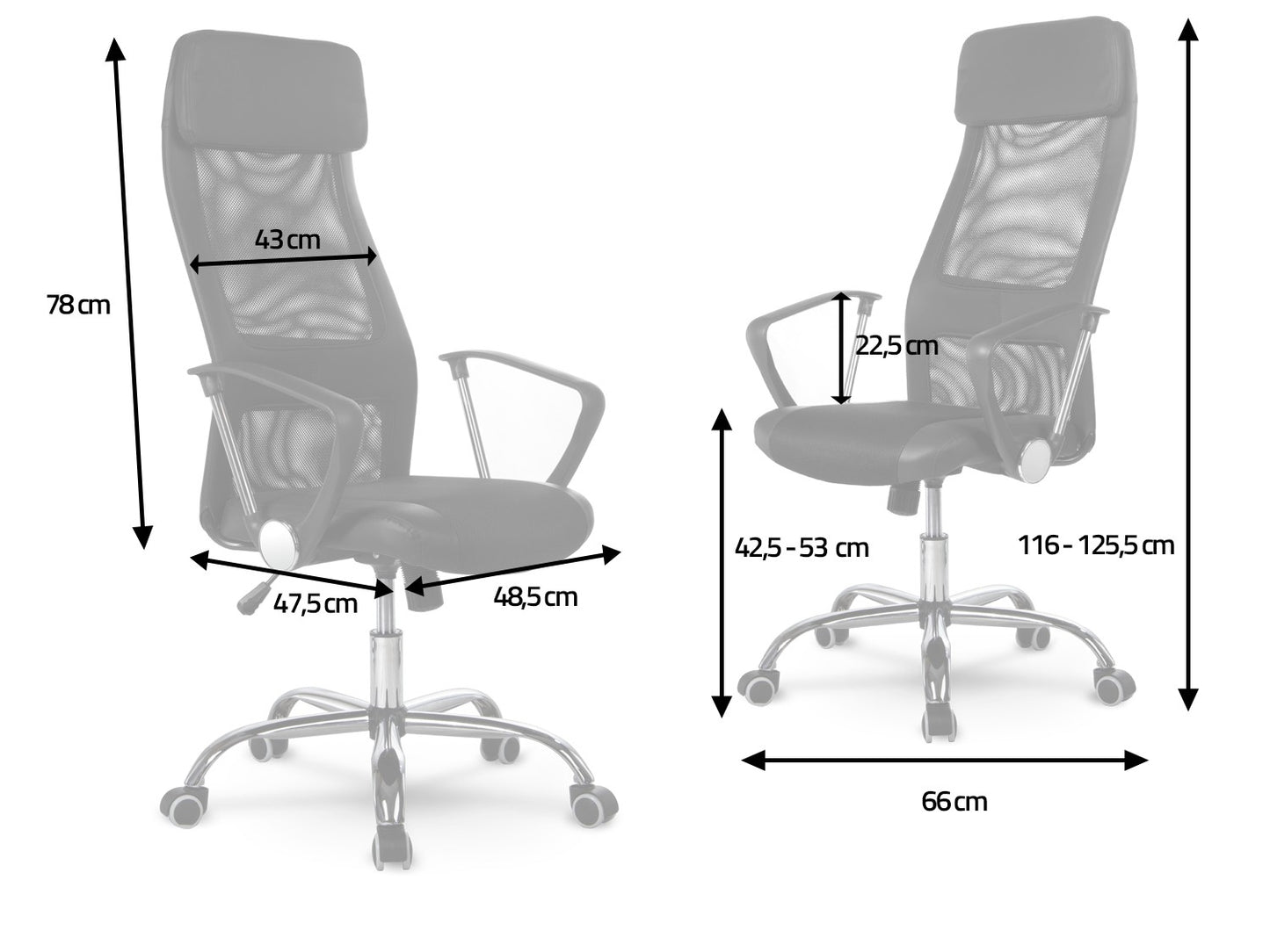 Modern high office chair Sofotel Rio red