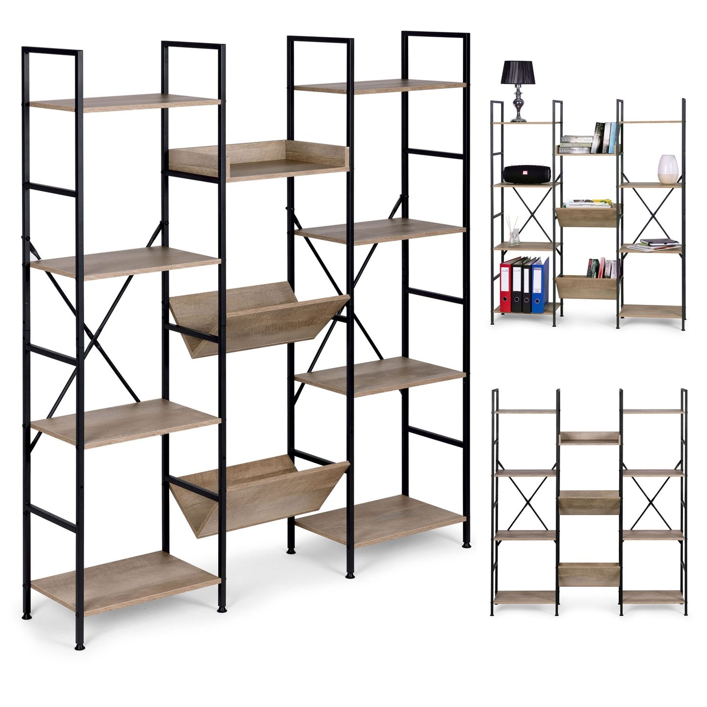 Modern standing metal shelf with 11 shelves ModernHome
