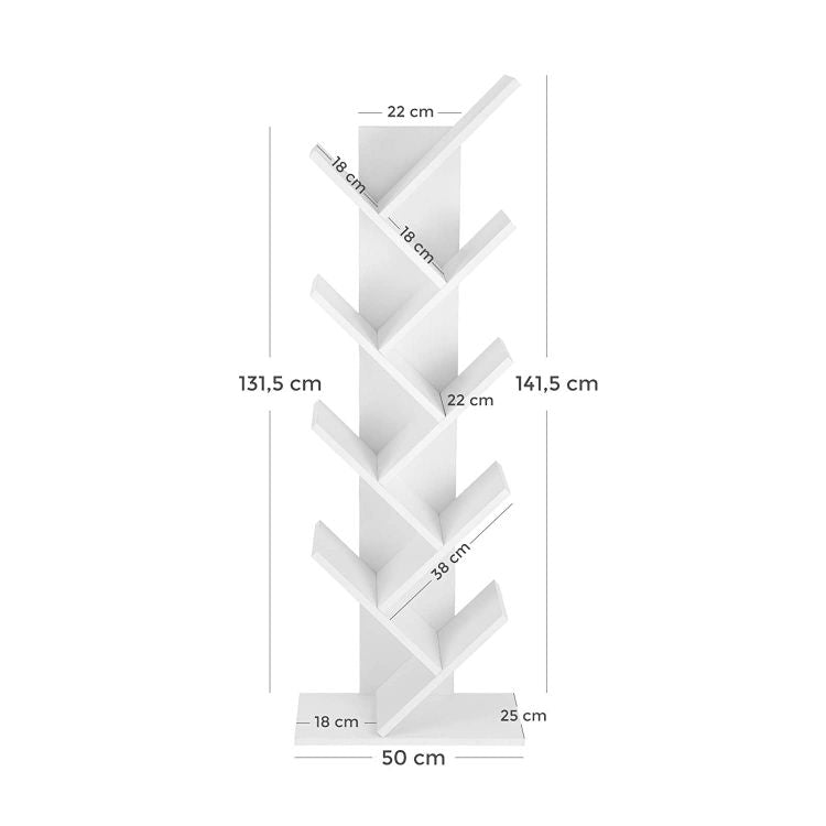 Modern white wooden bookshelf stand