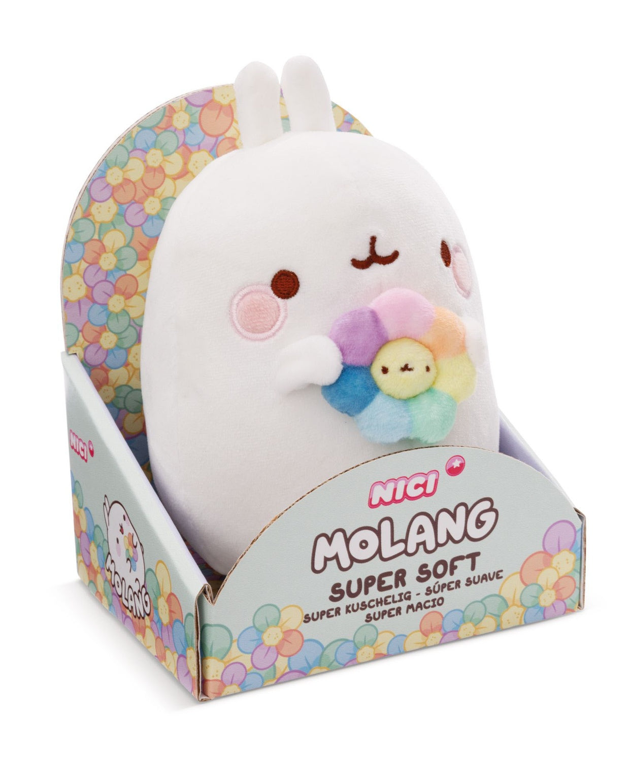 Molang Rainbow Flower Plush 16Cm