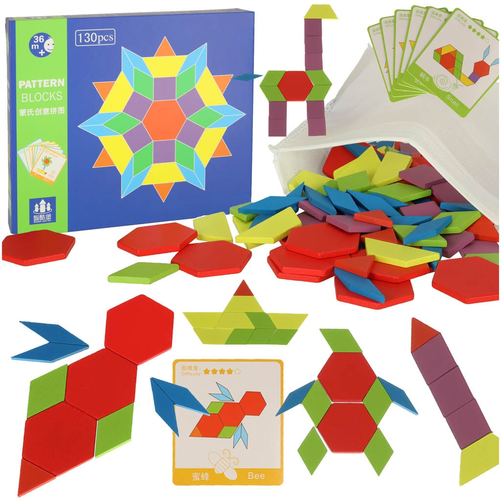 Montessori puzzle wooden shapes 155el.