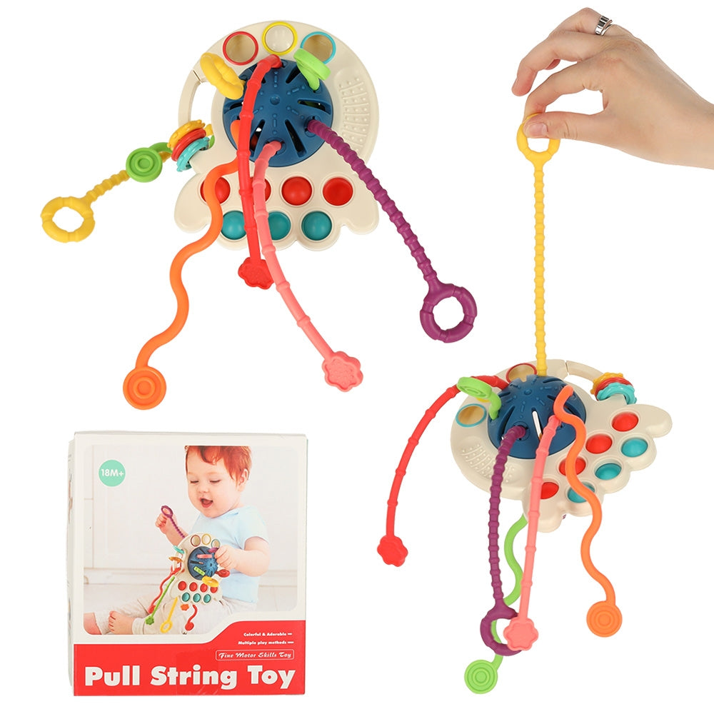 Montessori sensory toy teether blue