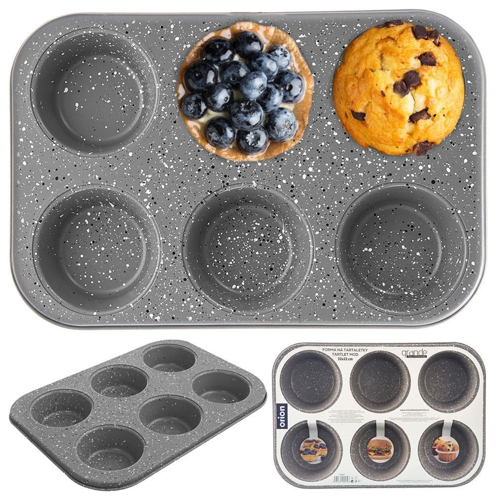 Muffin tin for 6 large muffins with non-stick coating