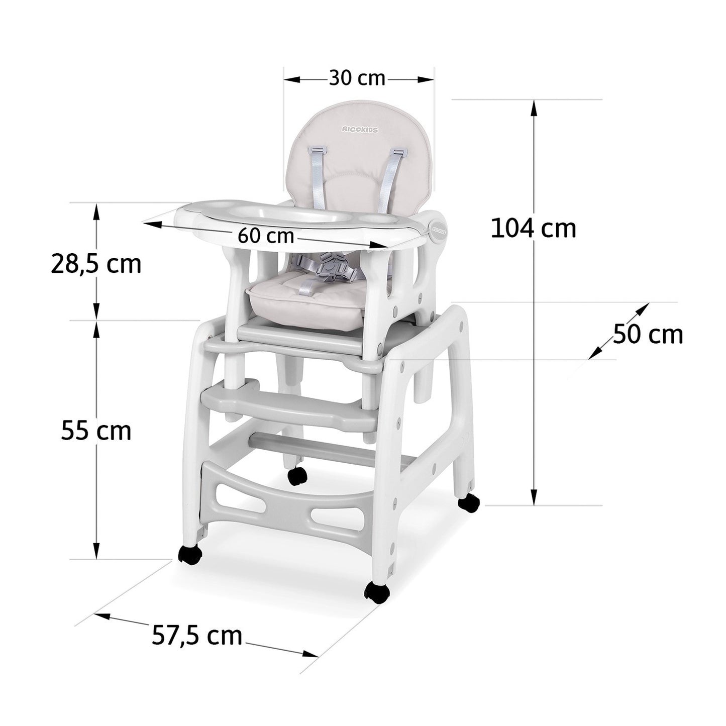 Multifunctional 5-in-1 Dining Chair Sinco Grey
