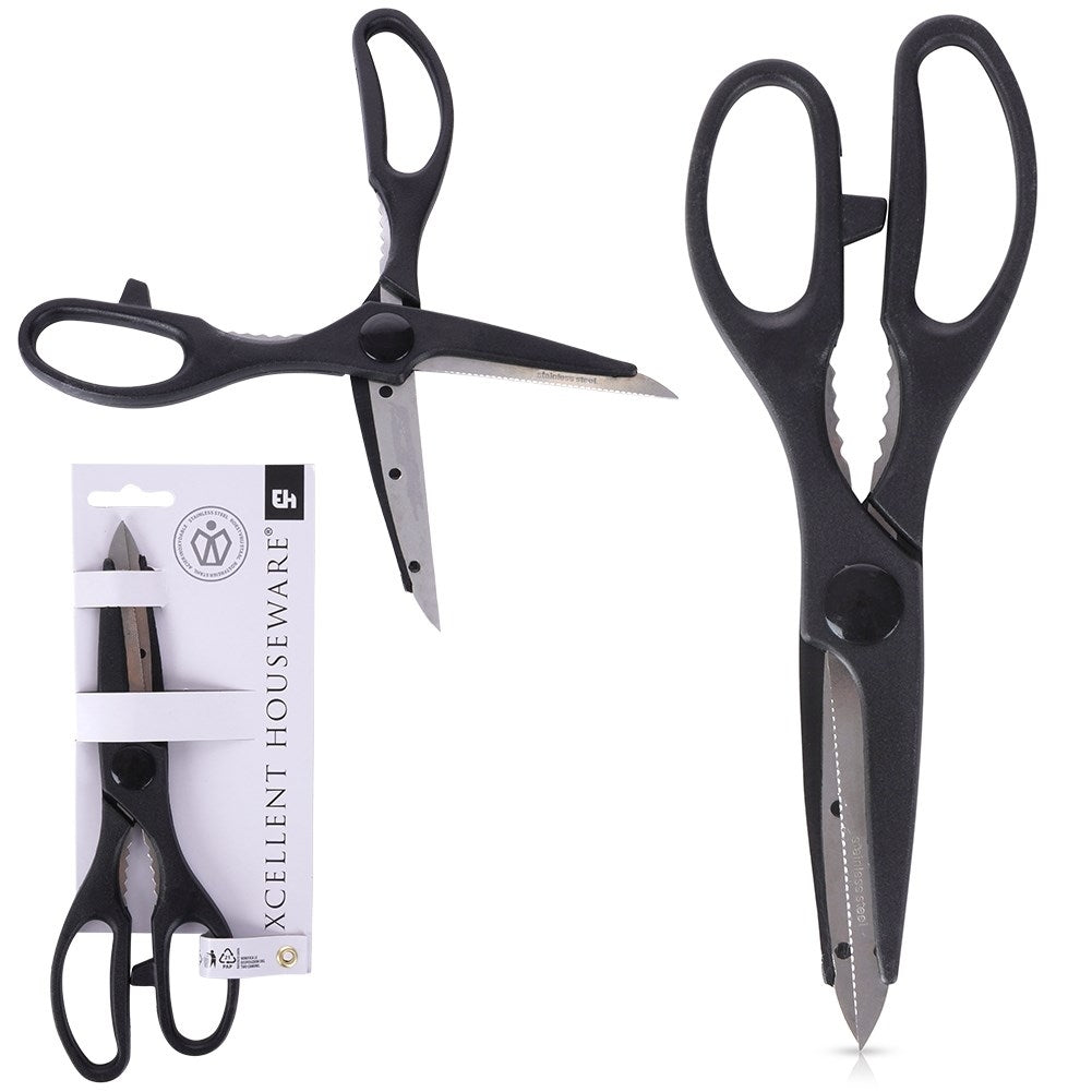 Multifunctional scissors 21 cm with nutcracker and cap opener