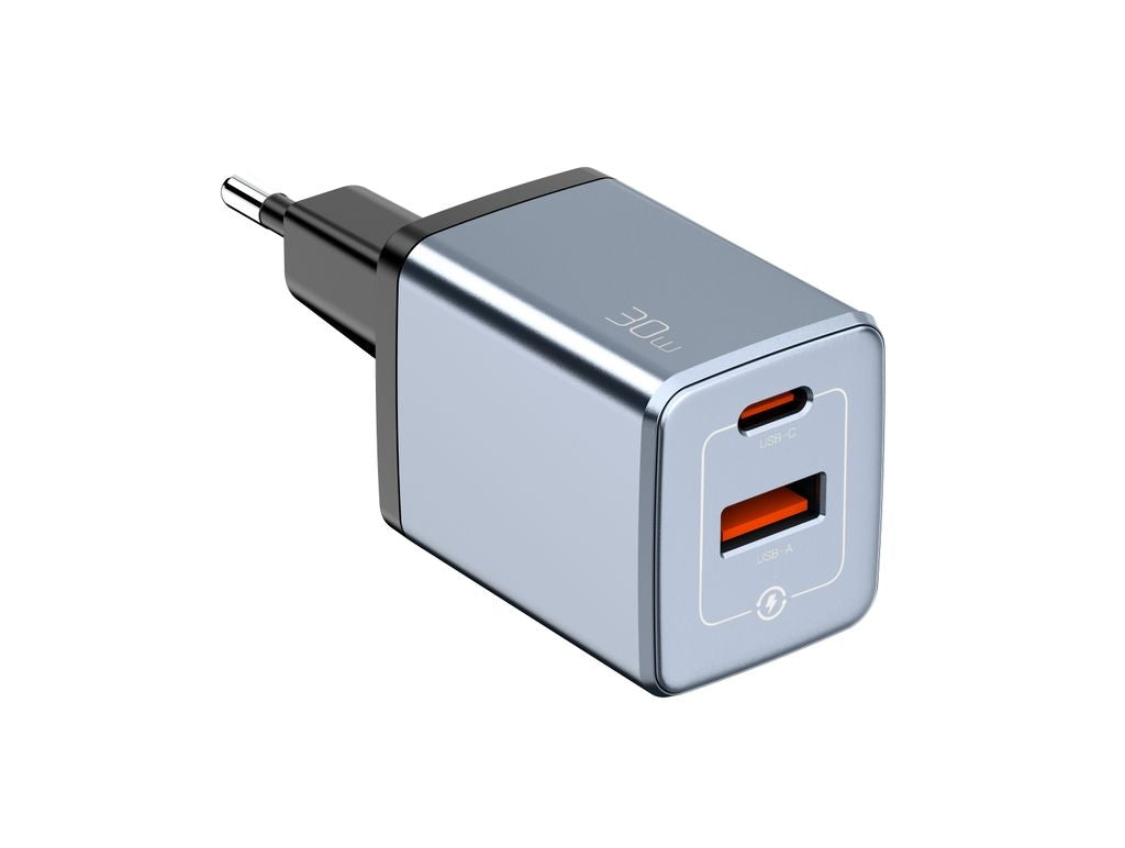NEXTBATT 30W GaN USB-C Fast Charger – Black/Gray
