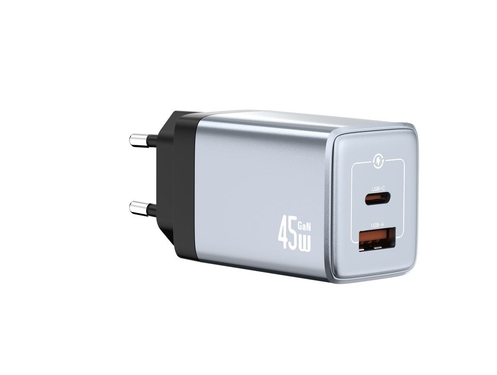 NEXTBATT 45W Fast Charger USB-C/USB-A - Black/Gray