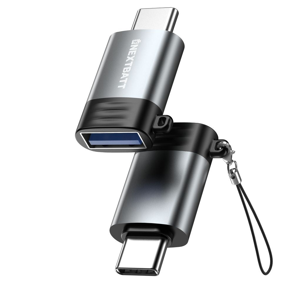 NEXTBATT USB-A Female to USB-C Adapter - Black/Gray