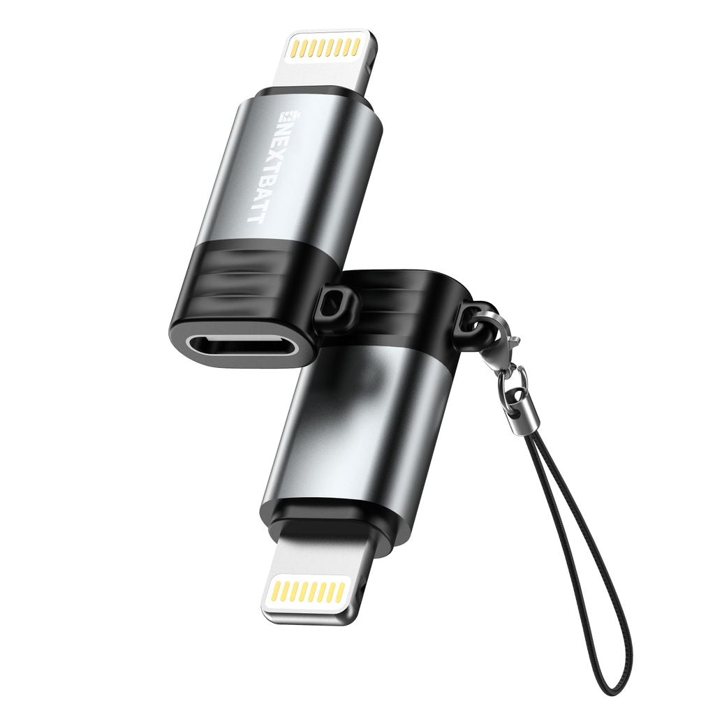 NEXTBATT USB-C Female to Lightning Adapter - Black/Gray