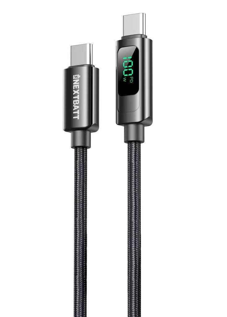 NEXTBATT USB-C to USB-C Cable 100W, 5A, 1m - Black