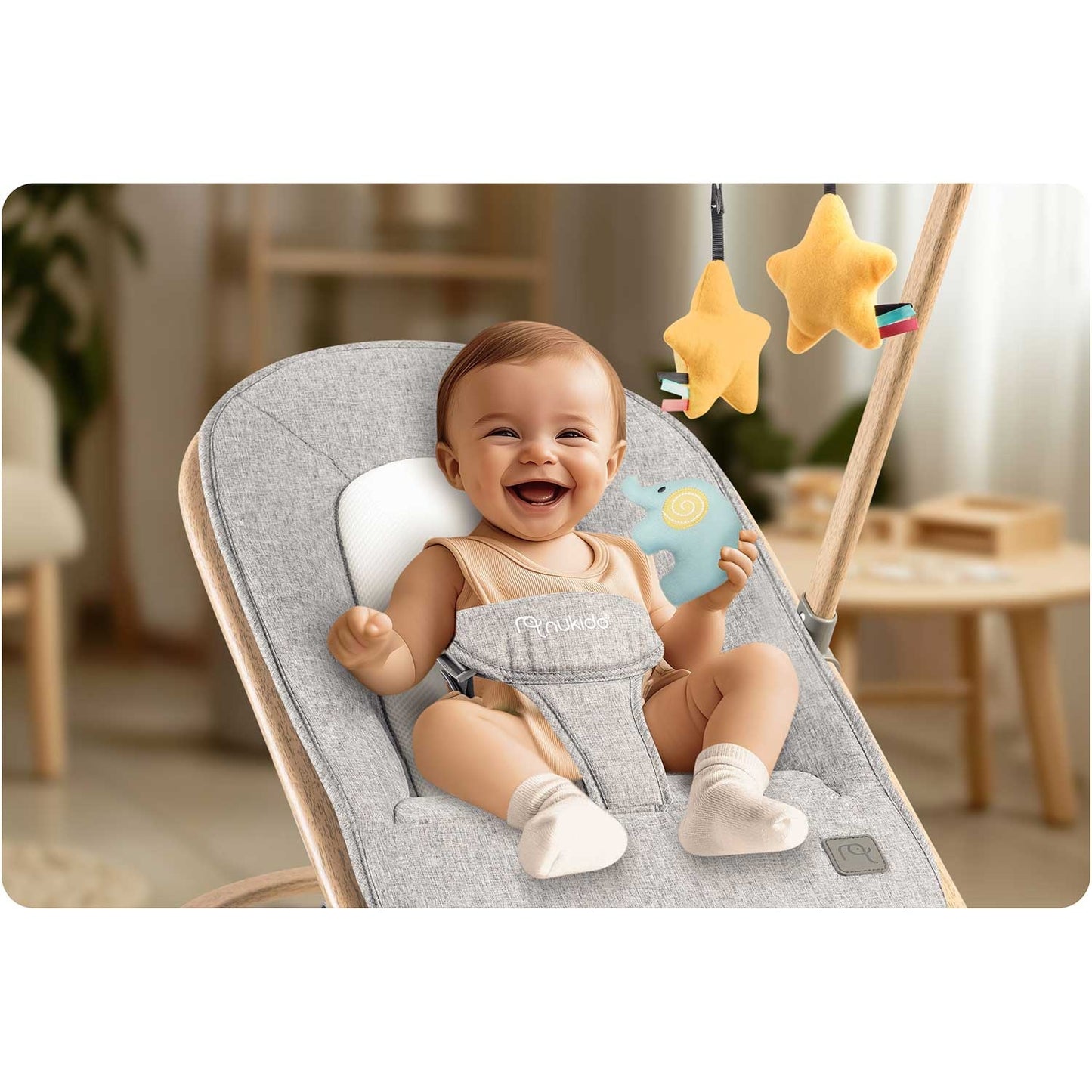 NK-53 Nukido rocking chair with toys - gray