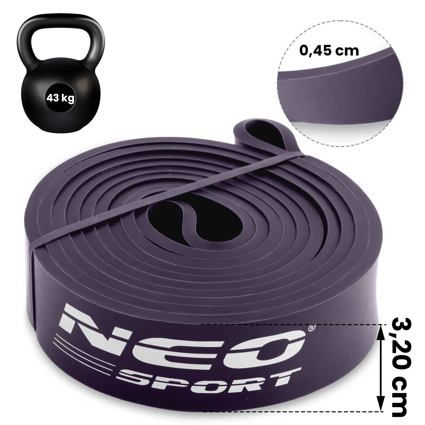 NS-960 Neo-Sport exercise resistance band, purple