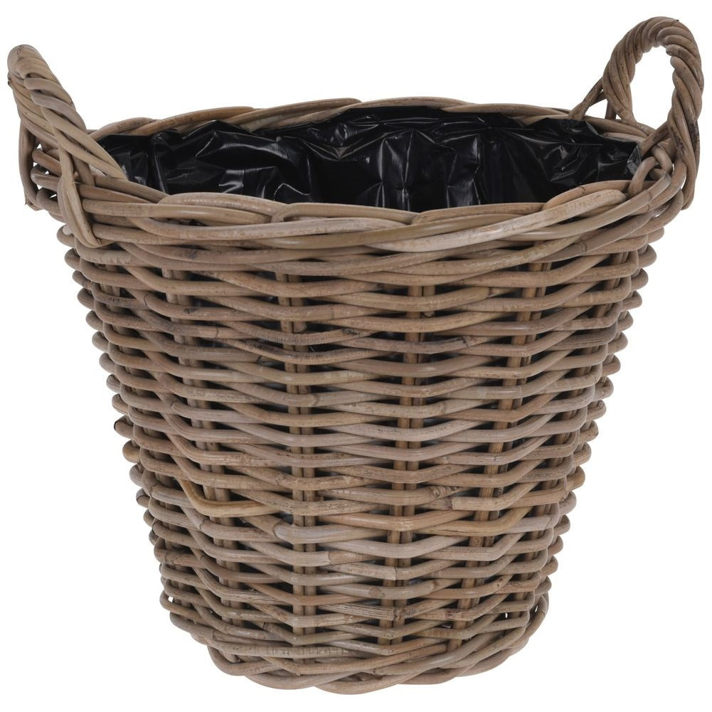 Natural wicker basket for plants and flowers