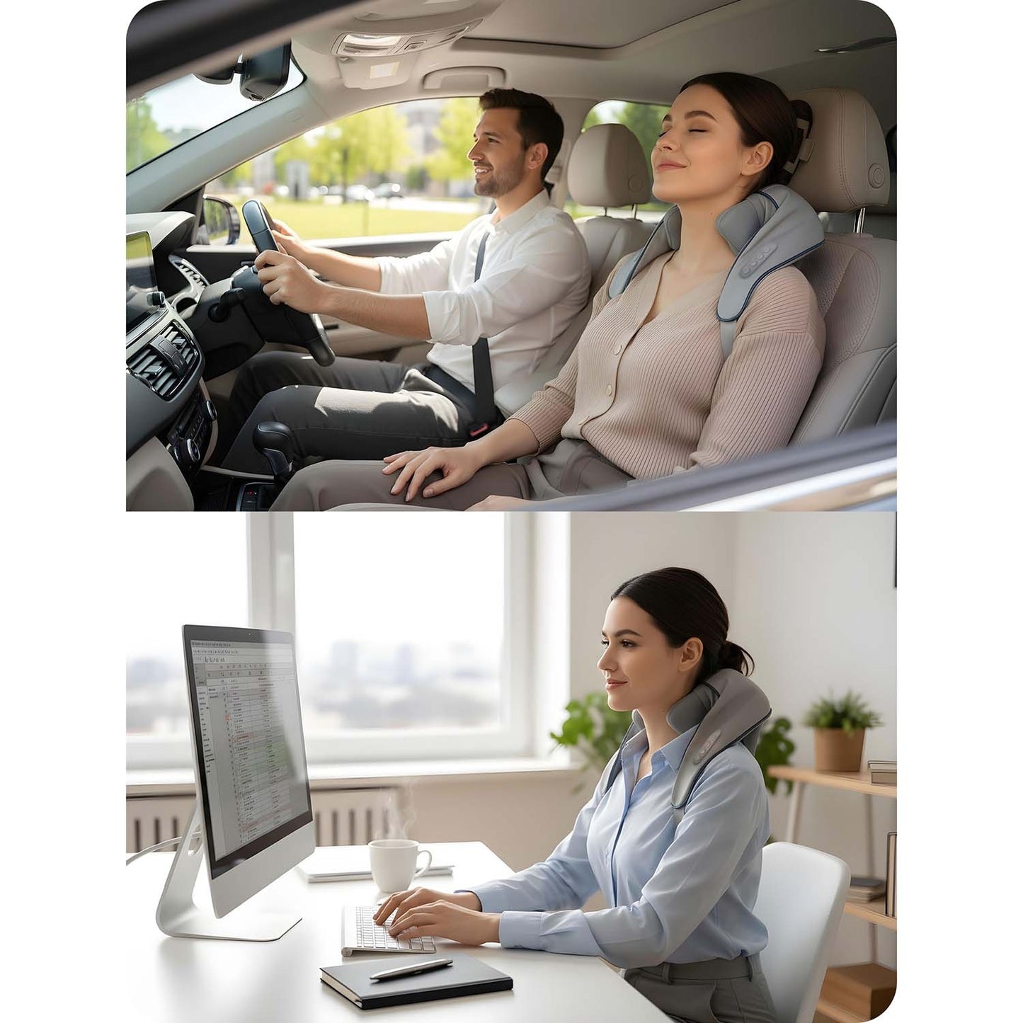 Neo-Sport NS-505 Wireless Neck and Back Shiatsu Massager with 3 Heating Modes