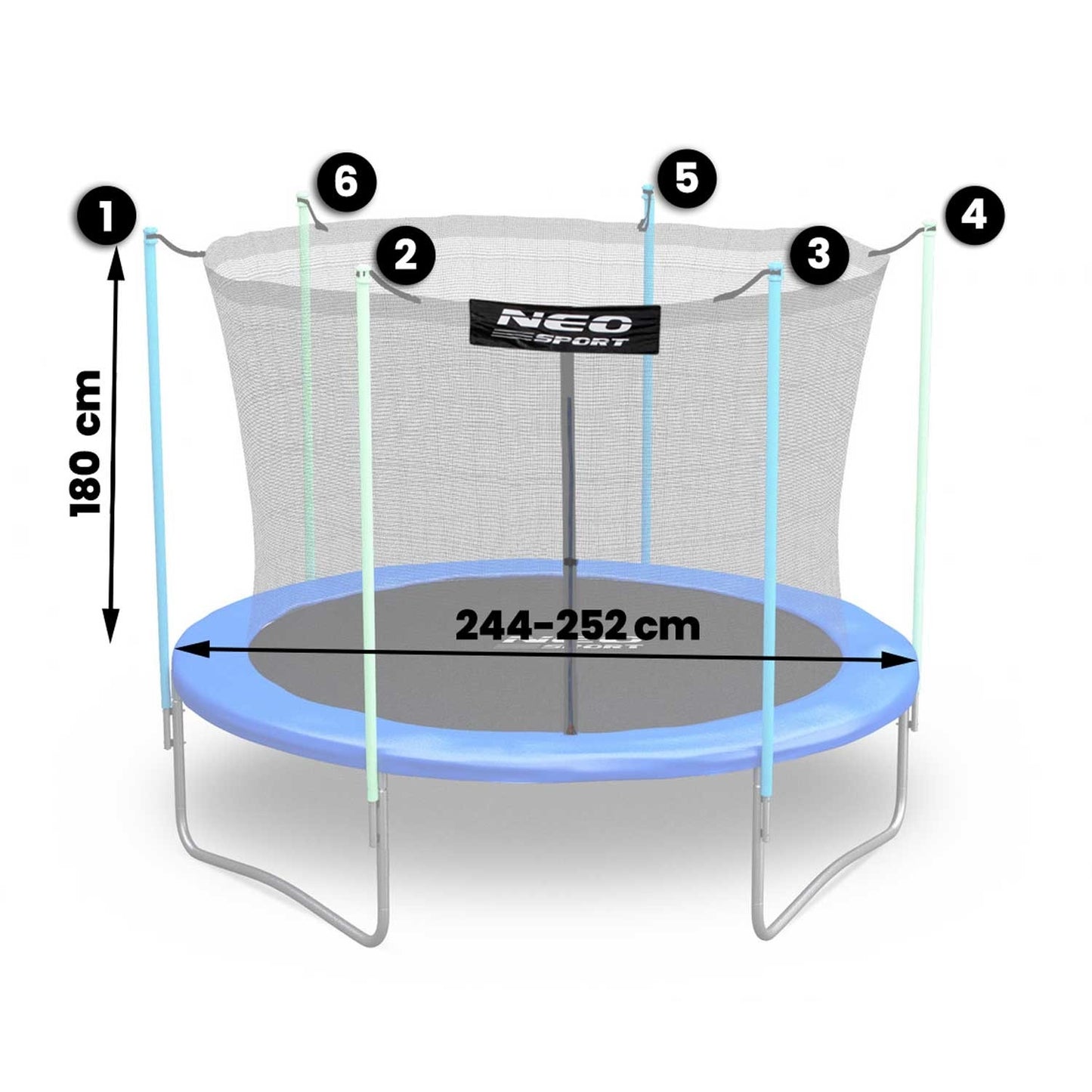 Neosport Indoor Mesh 252cm 8ft 6skt
