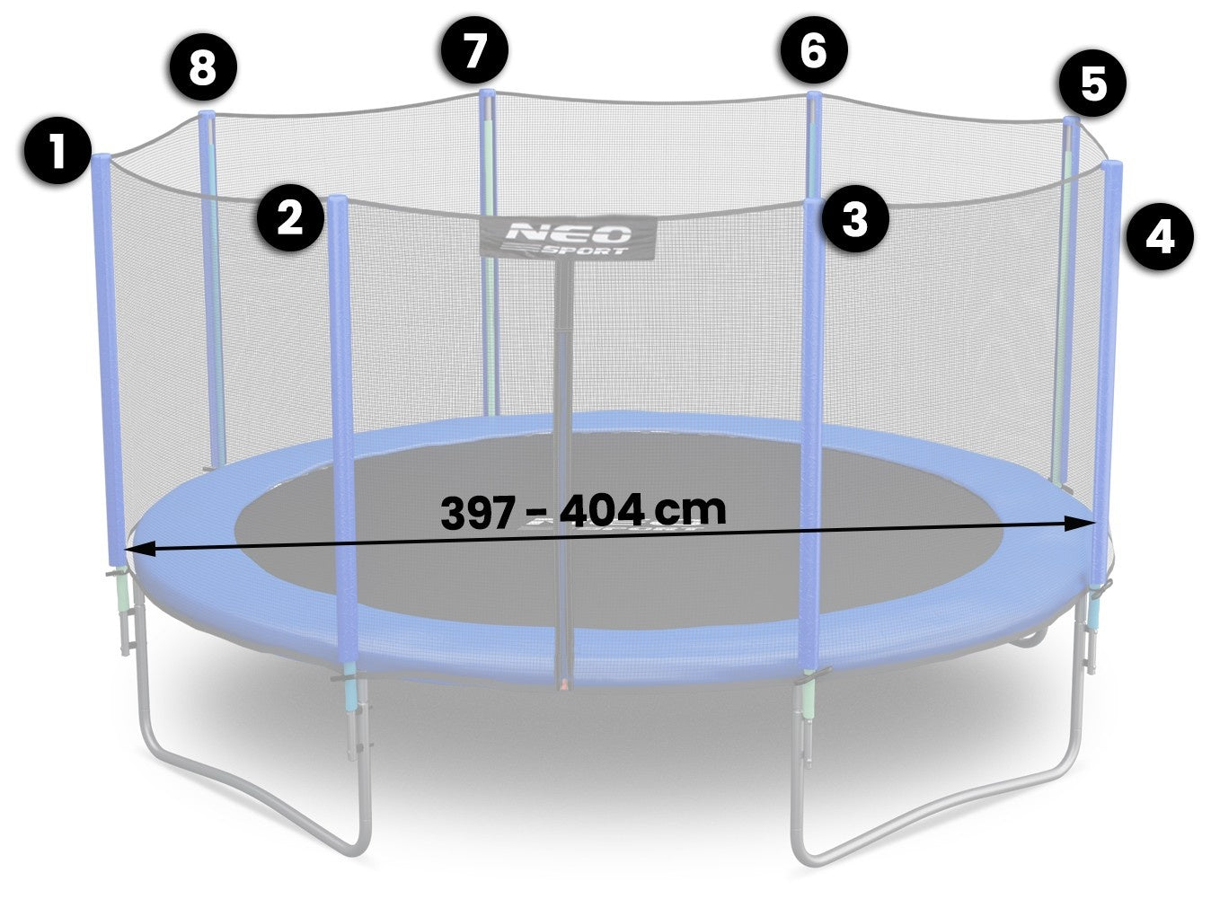 Neosport Outdoor Net 404cm 13ft 8pcs