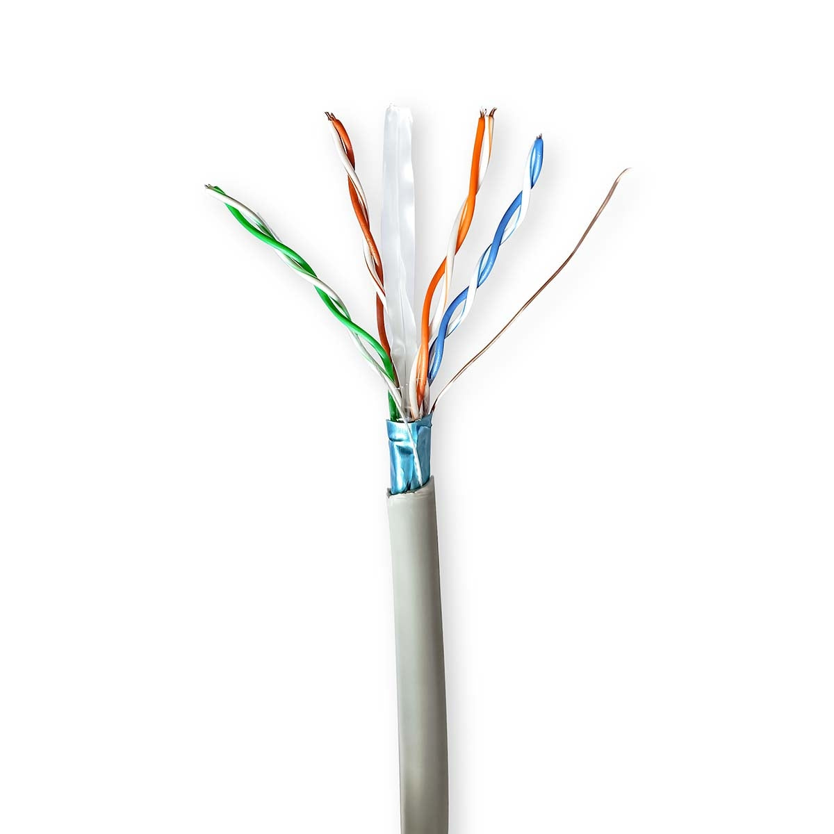Network cable Roll | CAT6 | Stranded | F/UTP | CCA | 50.0 m | Indoor | Round | PVC | Gray | Gift box