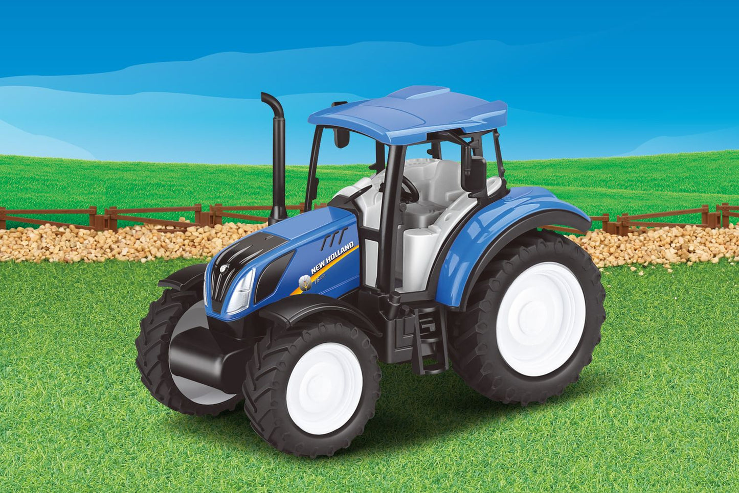 New Holland T5 Tractor Toy 1:32 Scale, 13cm