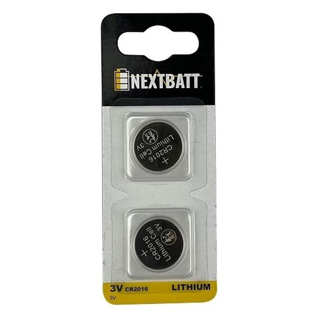 NextBatt Button cell battery CR2016, 3V - 2-pack